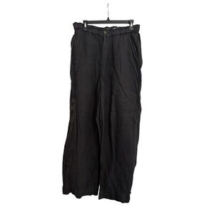 Faherty Black Wide Leg Pants 100% Linen